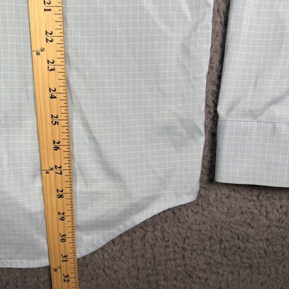 Ministry of Supply Shirt Mens L Blue Plaid Performance Button Slim Fit Stretch - Picture 9 of 11